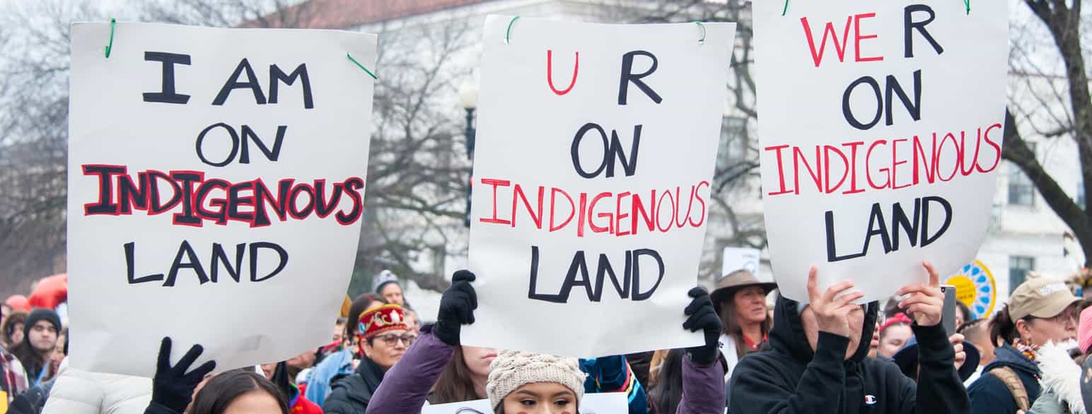 Indigenous Peoples March protest i Washington i 2019