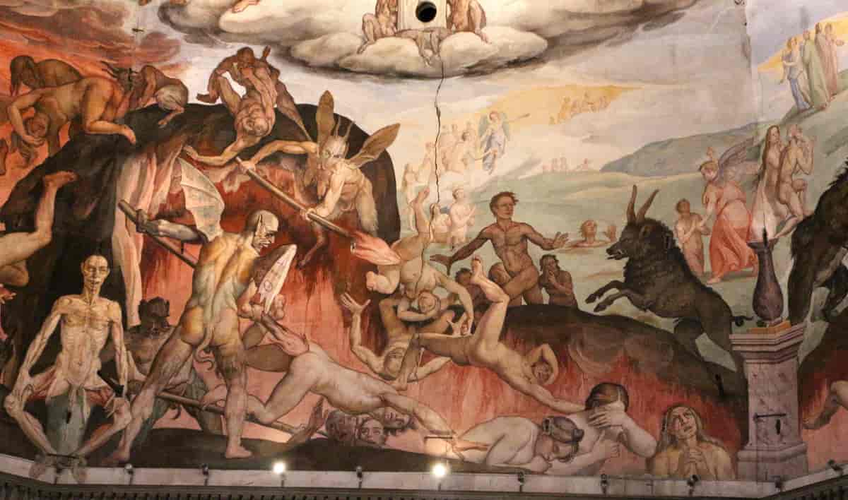 Freske i Santa Maria del Fiore av helvete, 1574–1579