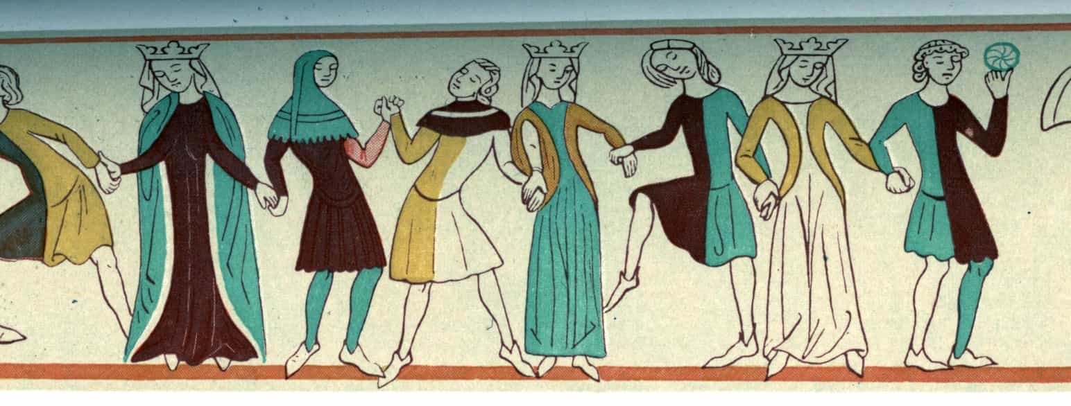 Kalkmaleri frå omlag 1325 i Ørslev Kirke i Danmark