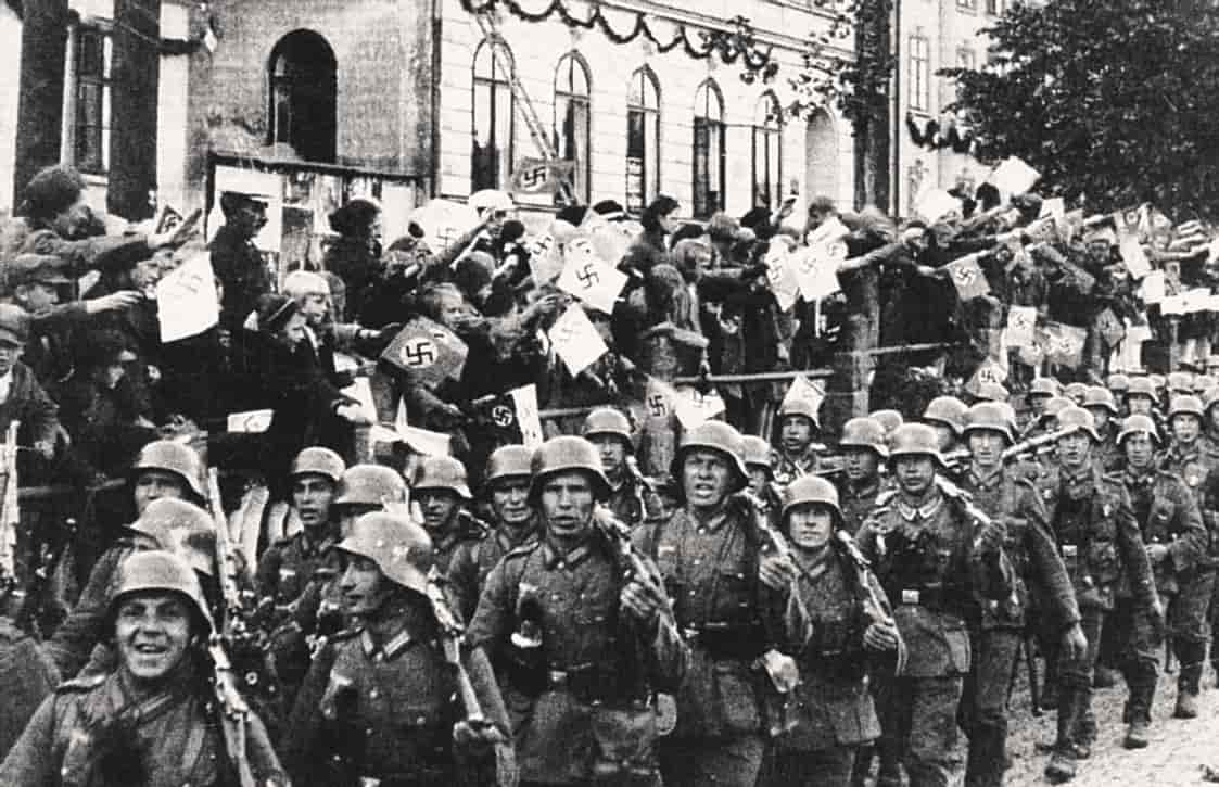 tyske tropper rykker inn i Tsjekkoslovakia