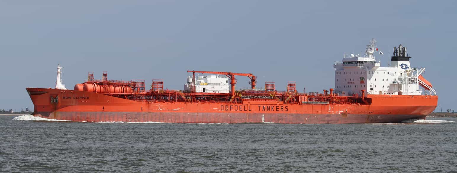 Oddfjell-tankskipet Bow Clipper i Houston Ship Channel i USA