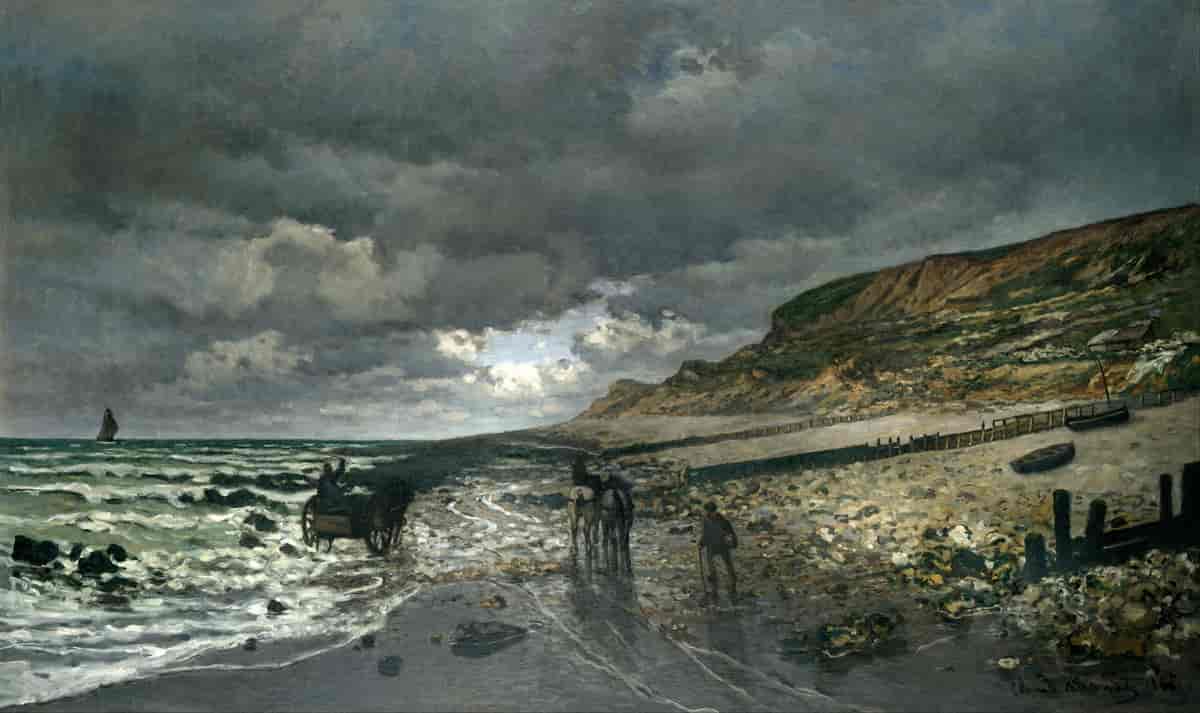 Pointe de la Heve ved lavvann, 1865