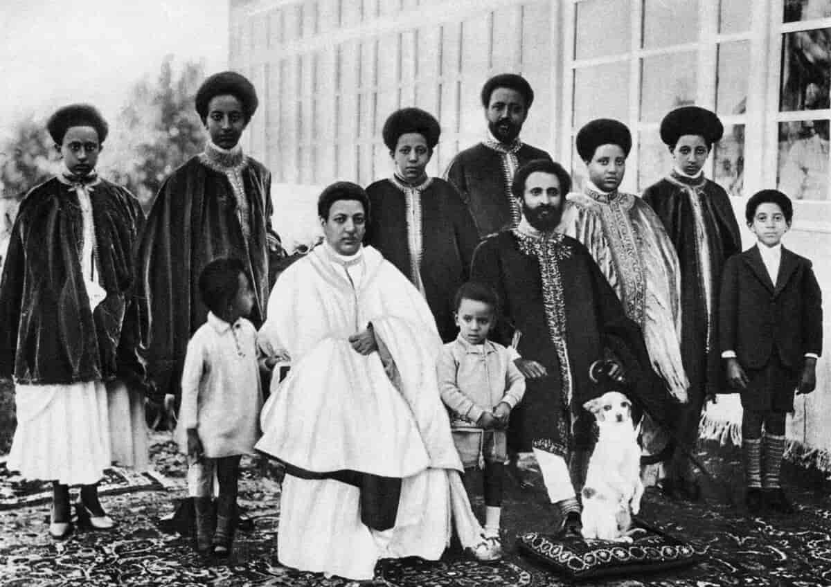 Haile Selassie med familie
