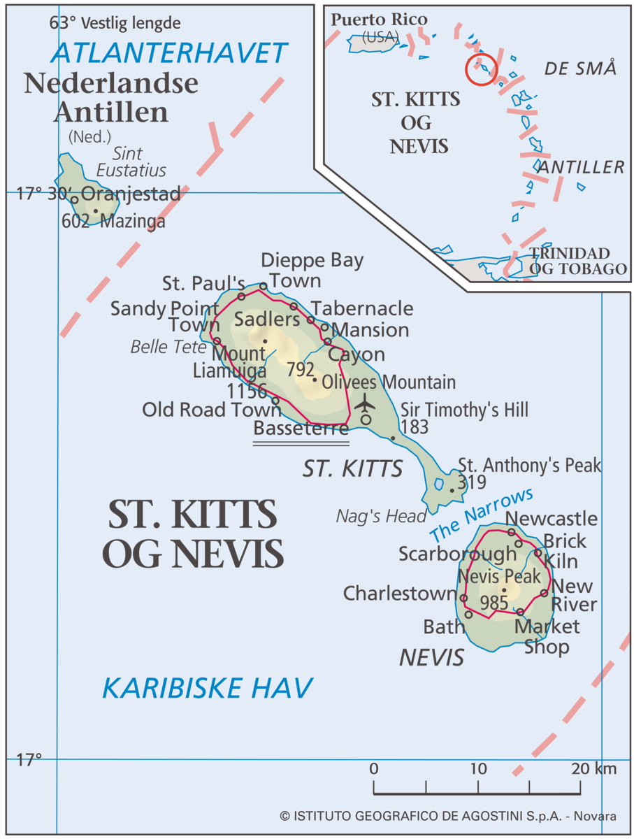 Saint Kitts og Nevis (Hovedkart)