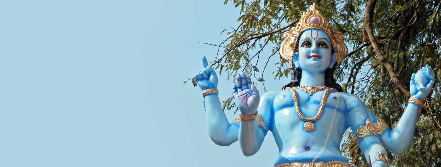 Statue av Vishnu i Hyderabad, India