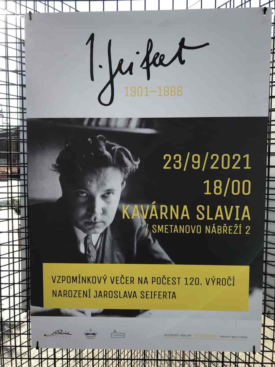 Plakat med Jaroslav Seifert