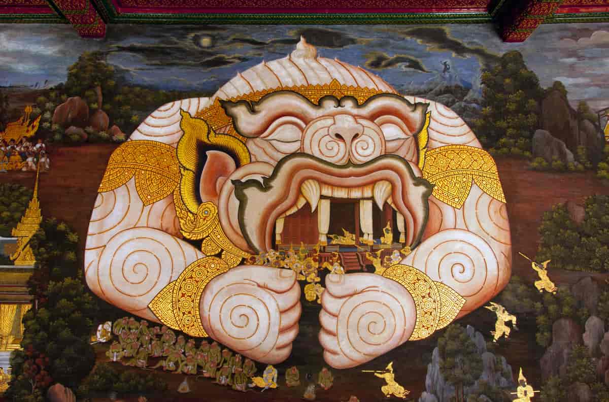 Hanuman svelger Phra Rams paviiljong