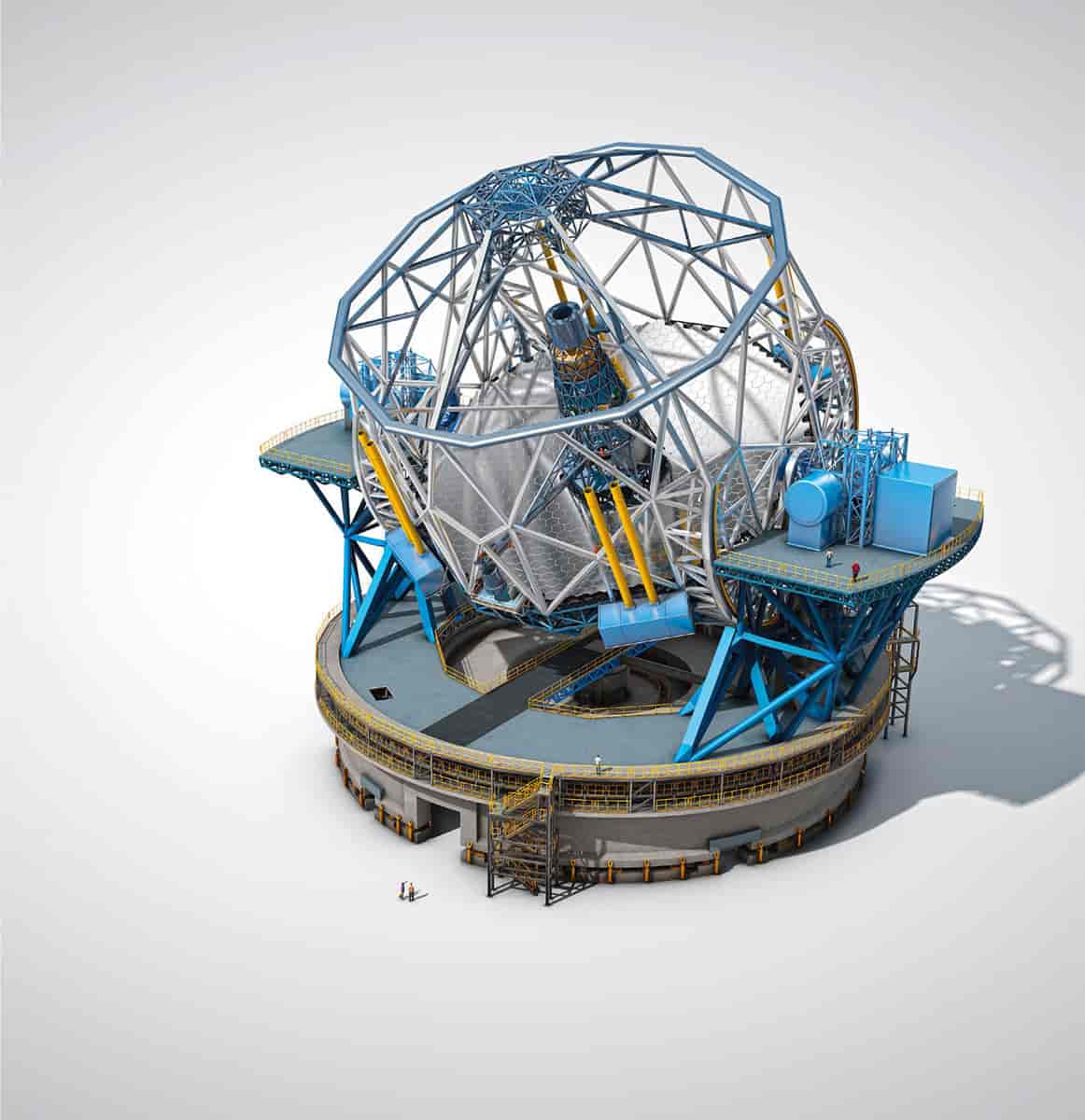 Bildet viser strukturen til de enkelte 8.2 m teleskopene.