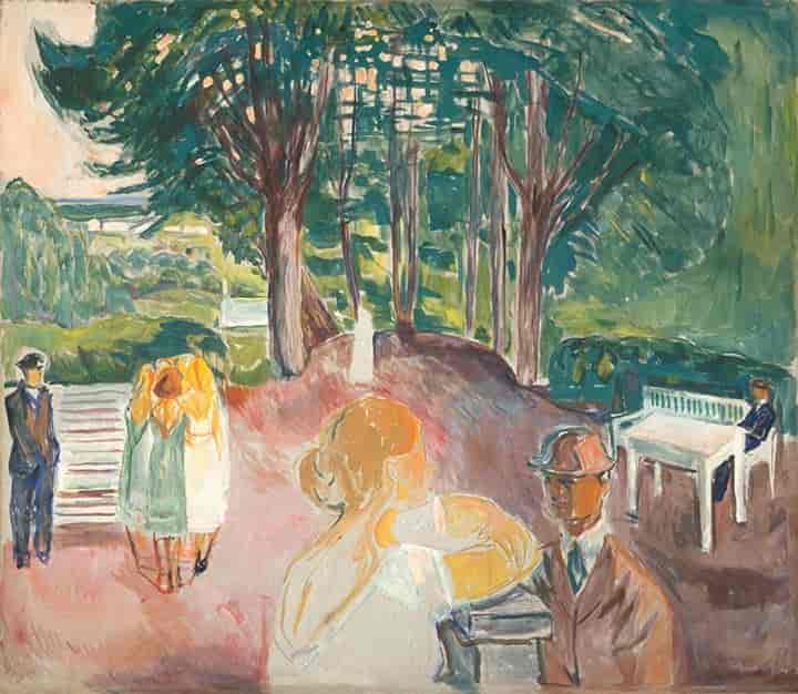 Edvard Munch: Kurtise i parken. 1942