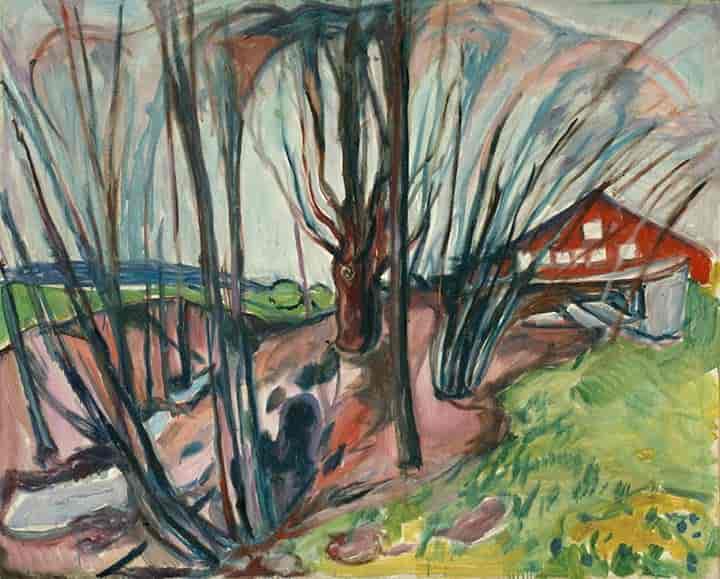 Edvard Munch: Vårlandskap ved drengestuen. 1926