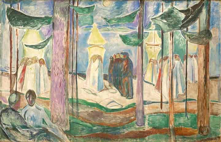 Edvard Munch: Møte på stranden. 1921-25