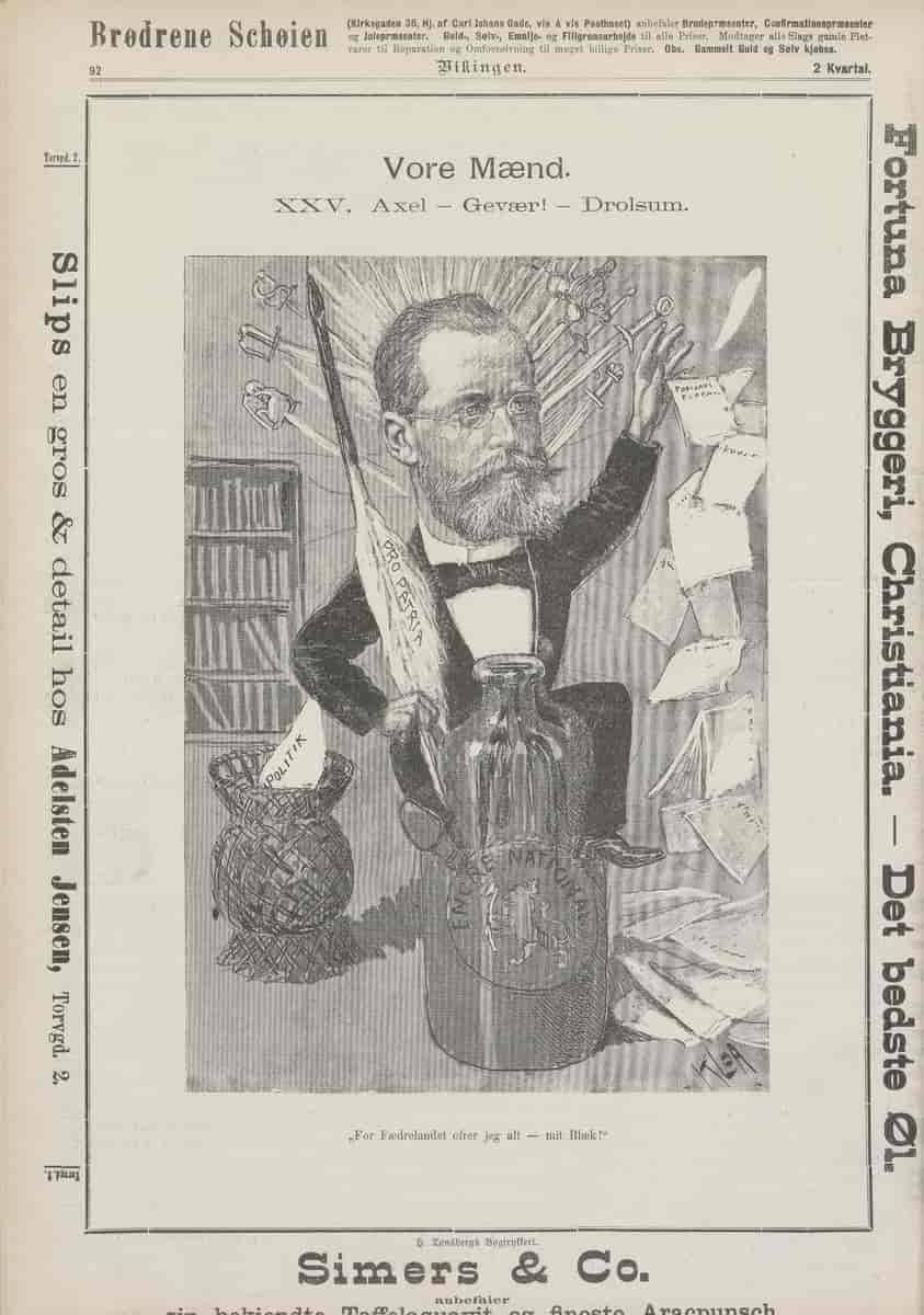 Side fra det satiriske bladet Vikingen 1892