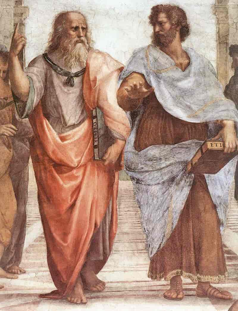 Utsnitt av fresken Skolen i Athen