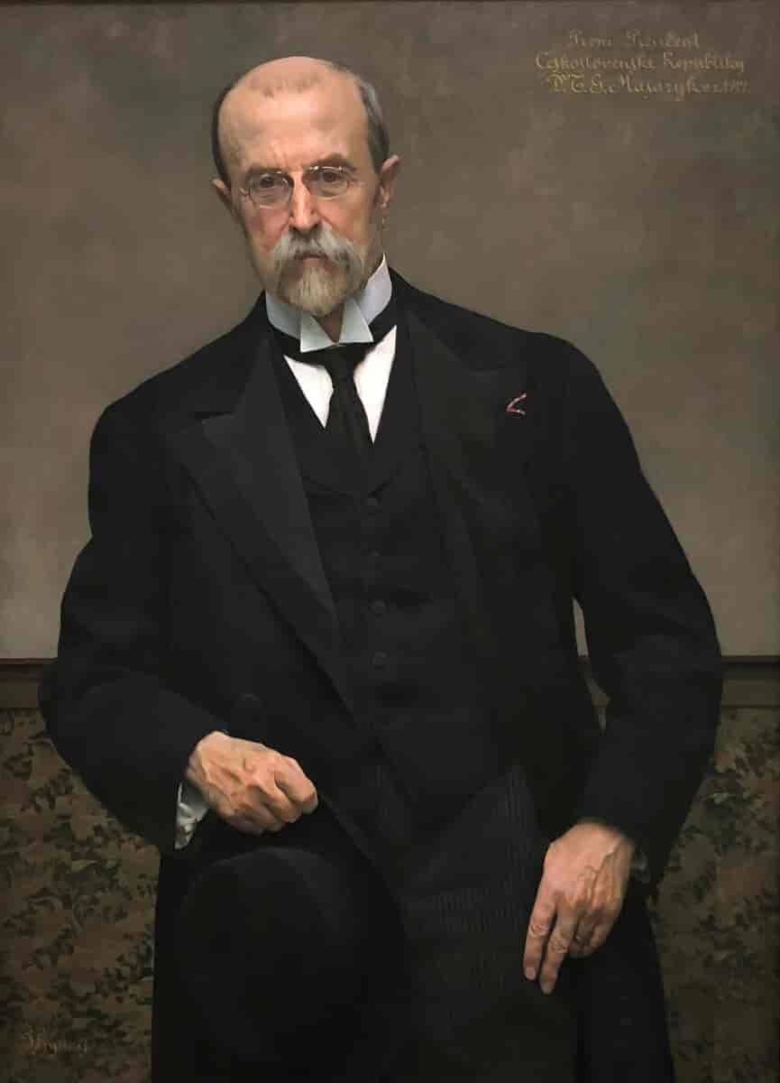 Masaryk malt av Vojtěch Hynais (1854-1925) i 1919