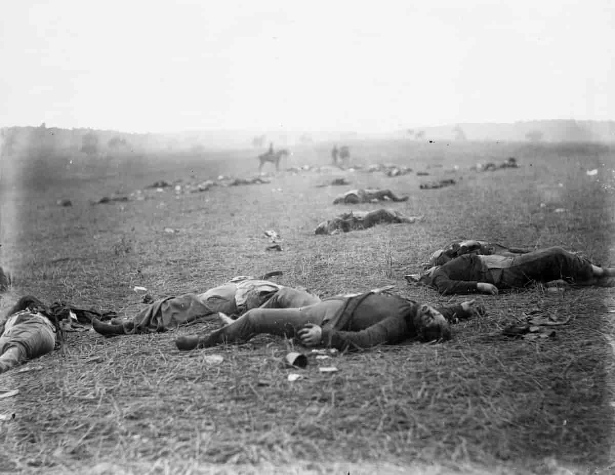 Incidents of the war. A harvest of death, Gettysburg, July, 1863