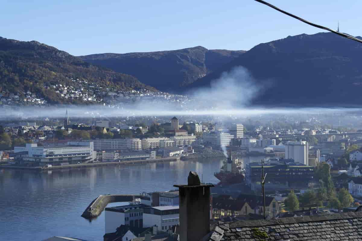 Temperaturinversjon over Bergen