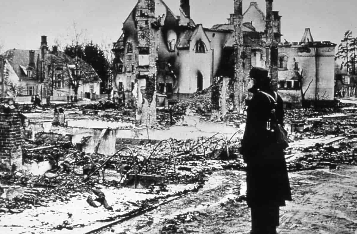 Leiret etter bombing 11. april 1940