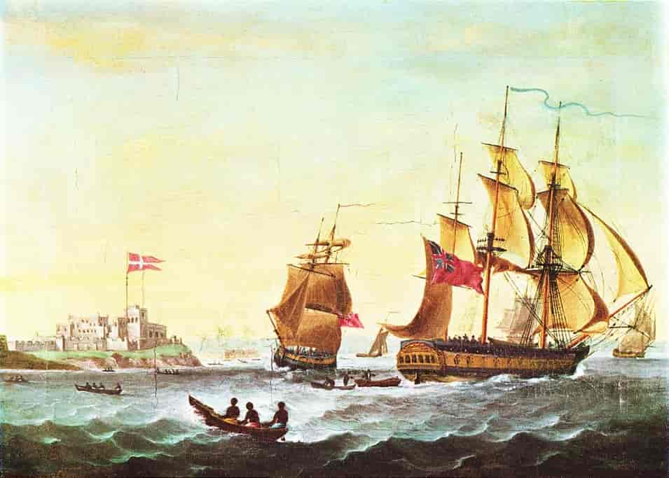 To britiske slaveskip ved Christiansborg