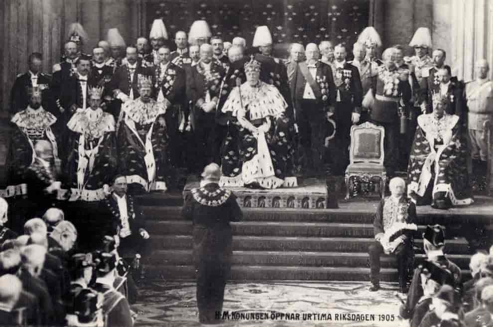  Kong Oscar II åpner riksdagen i Sverige 1905