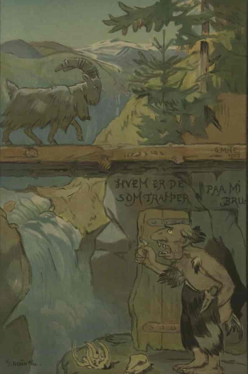 De tre bukkene bruse. Akvarell (1908)