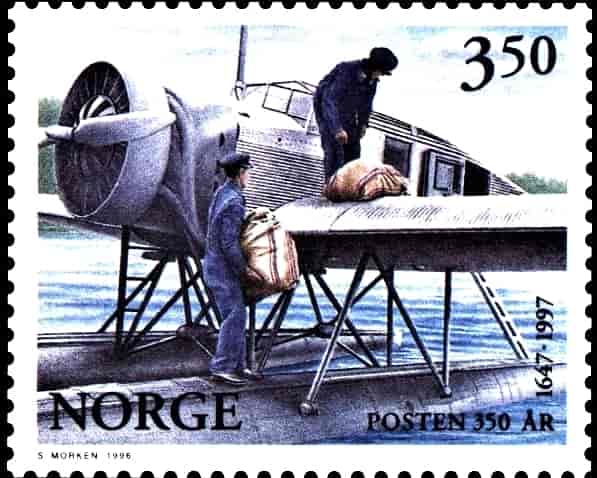 Ternen – 1-motors Junker på frimerke fra 1996