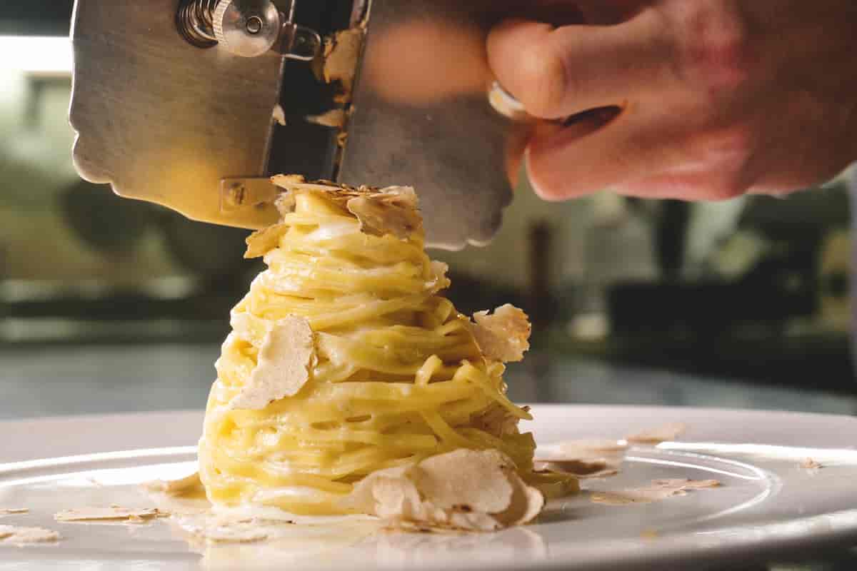 Hvit trøffel på pasta