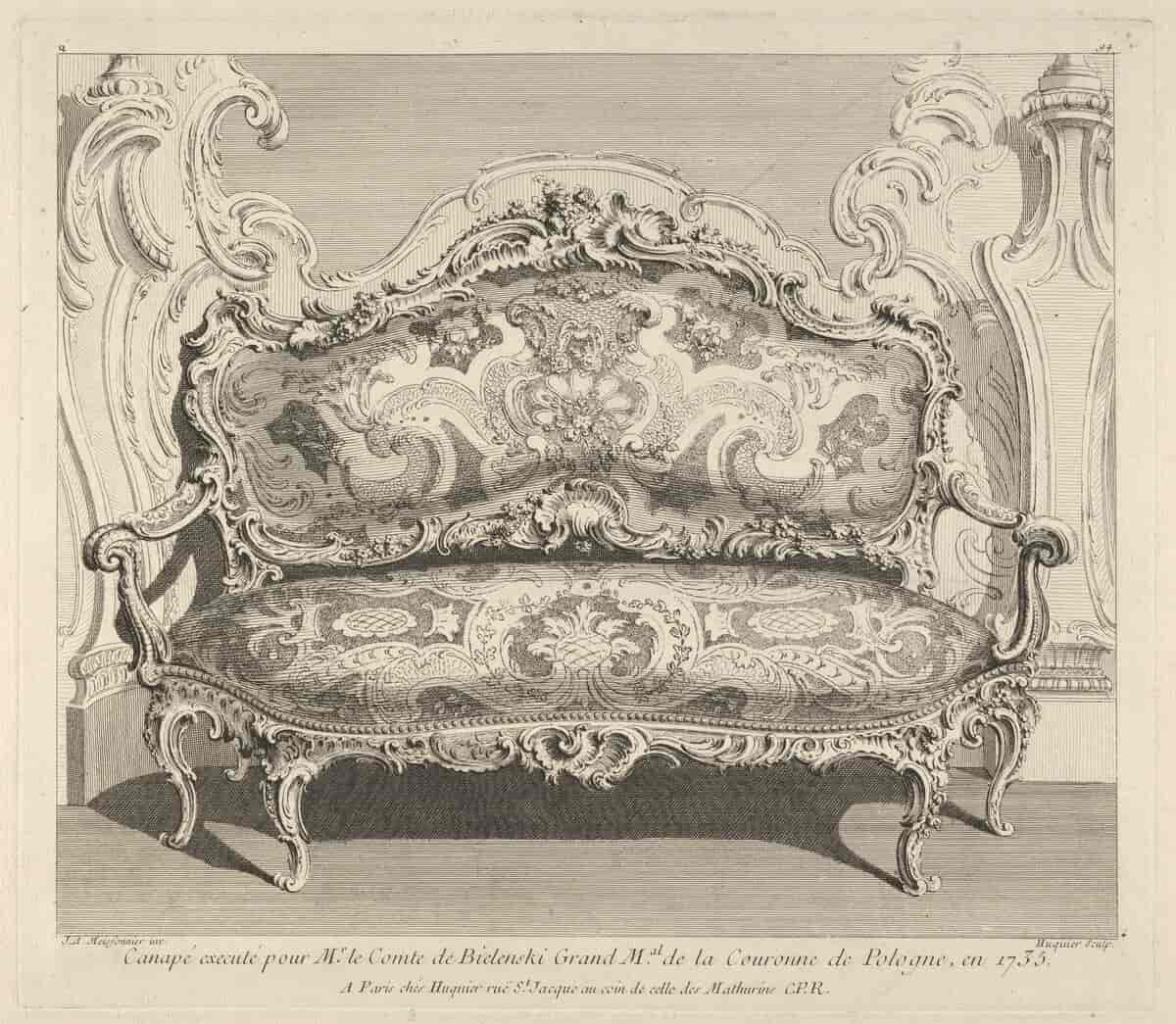Sofa tegnet for Mr. le Comte de Bielenski