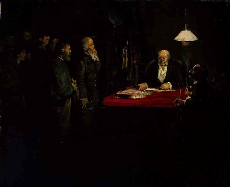 Maleriet "Streik" av Theodor Kittelsen