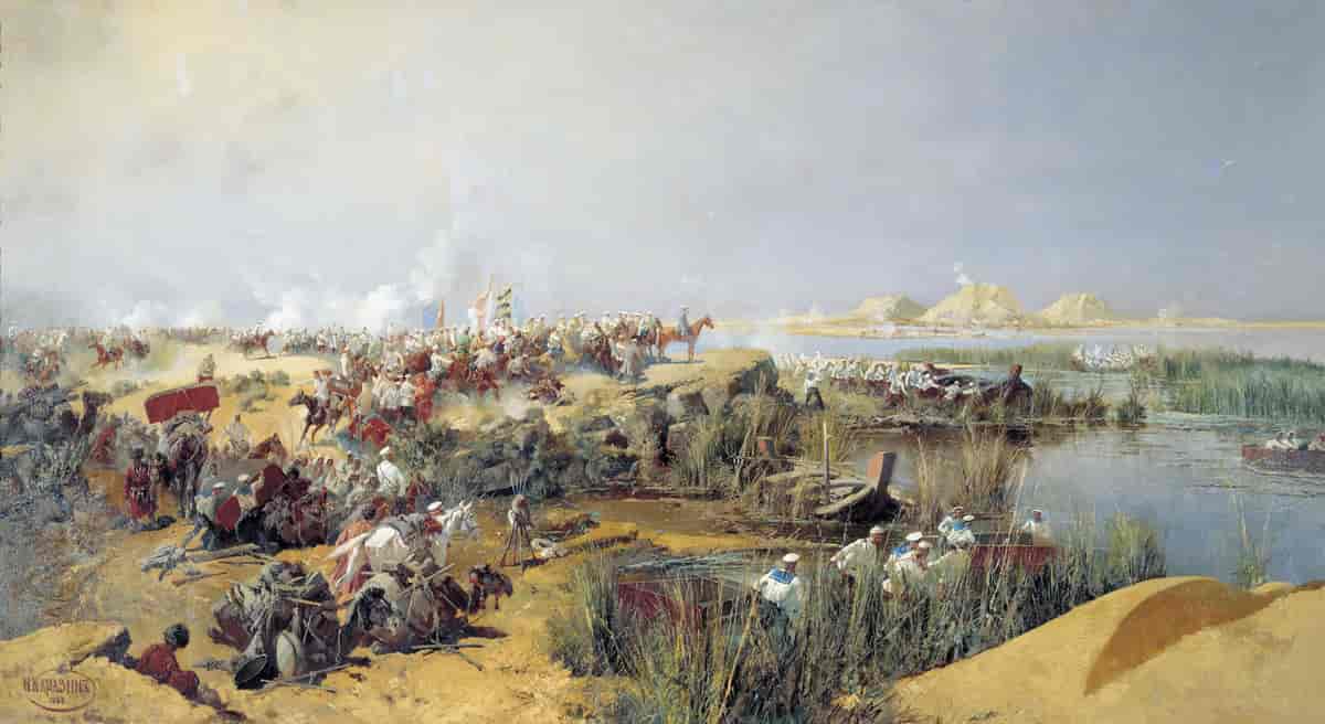 Russiske tropper krysser Amu-darja