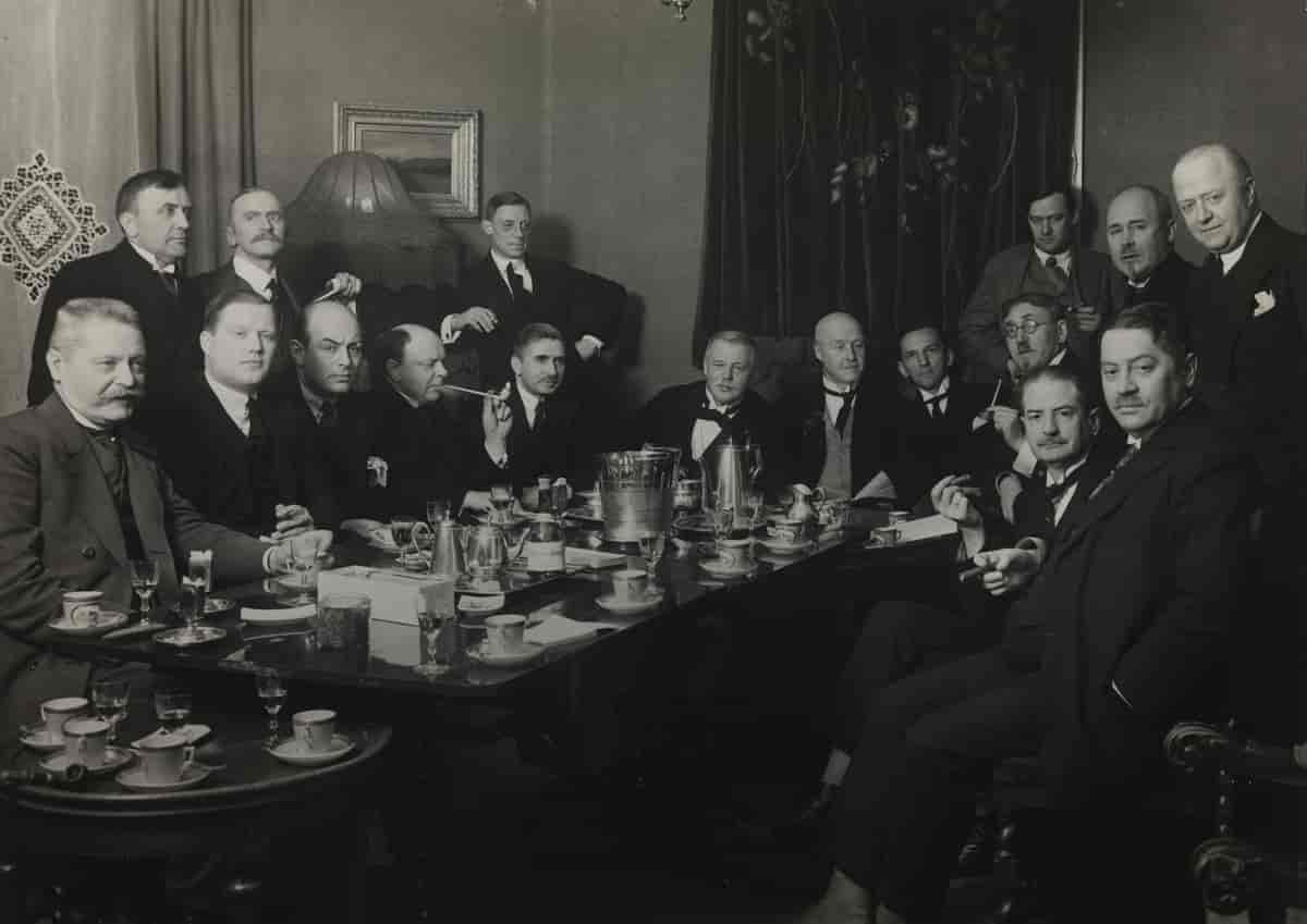 Bibliofilklubbens generalforsamling 13. mars 1929 på Victoria Hotel, Oslo