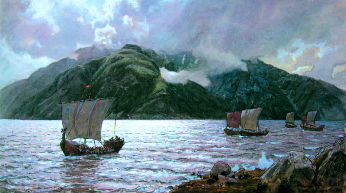 Vikingskip i Sognefjorden
