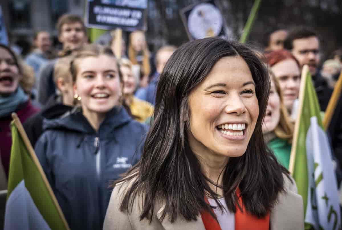 Lan Marie Nguyen Berg på skolestreik for klima