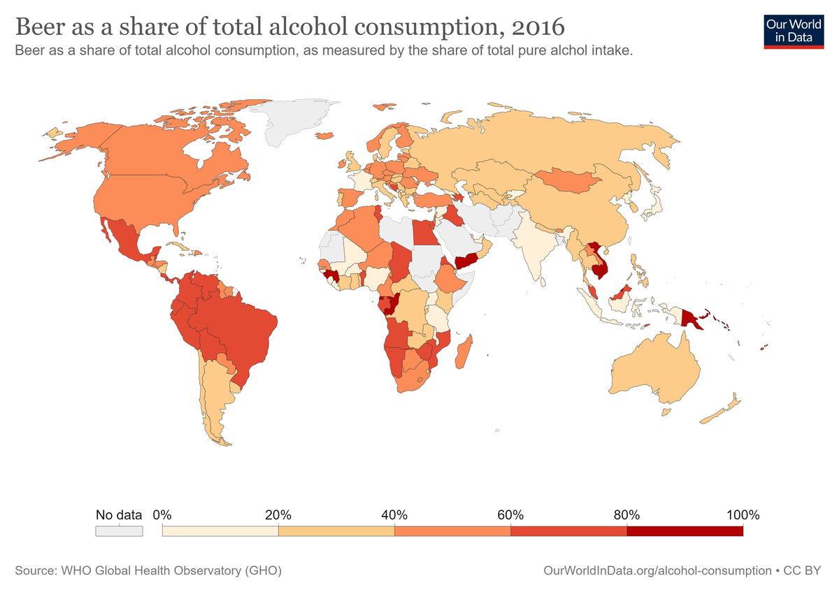 Verdens forbruk av øl