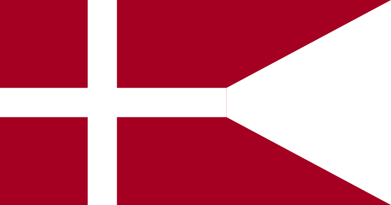 Danmarks orlogsflagg, Dannebrog med splitt