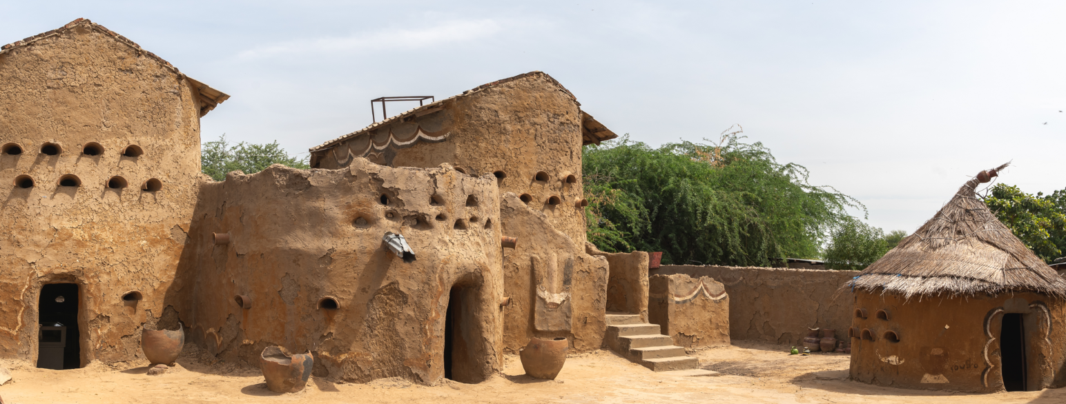 Tradisjonell arkitektur i Gaoui utenfor hovedstaden Ndjamena.