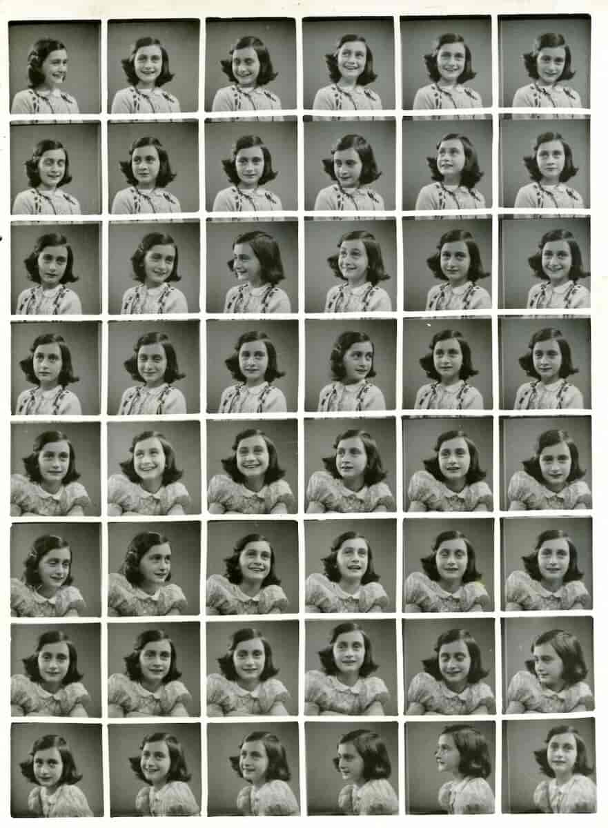 Polyfoto av Anne Frank, 1939.