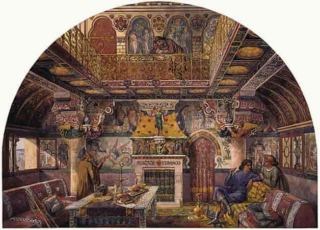 Illustrasjon av et rom på Cardiff slot