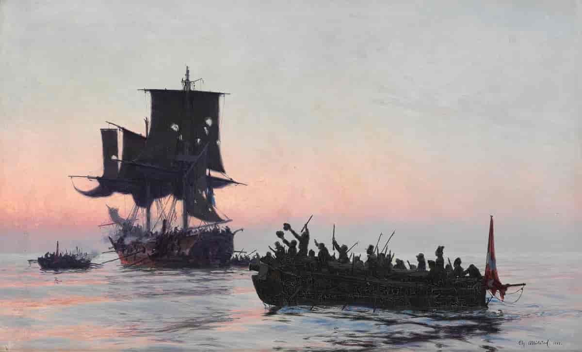 Danske kapere erobrer et fiendtlig skip