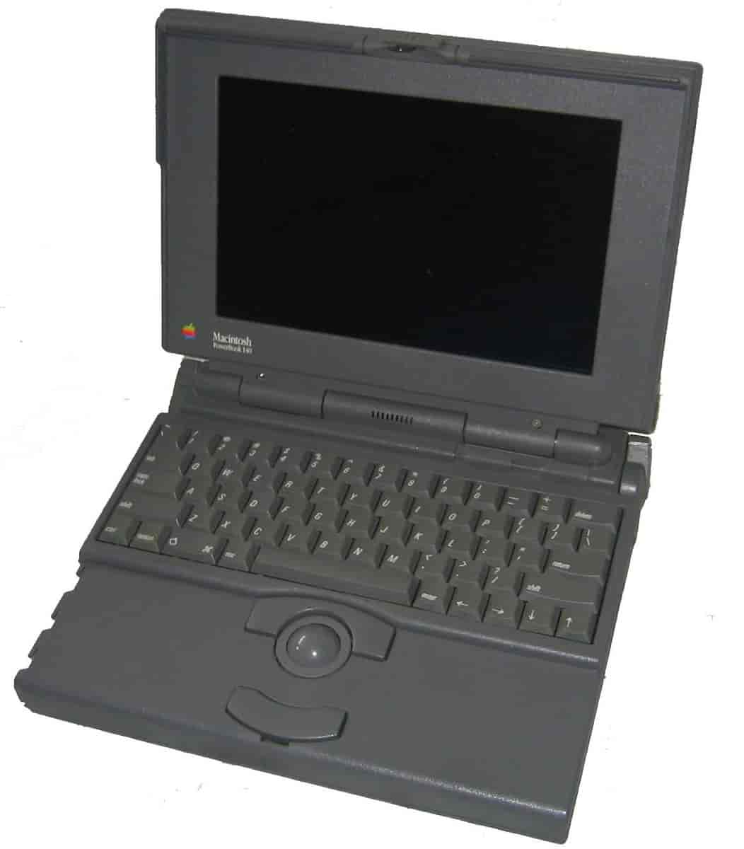 Apple Powerbook, første bærbare som man kunne sitte med i fanget (derav navnet laptop)