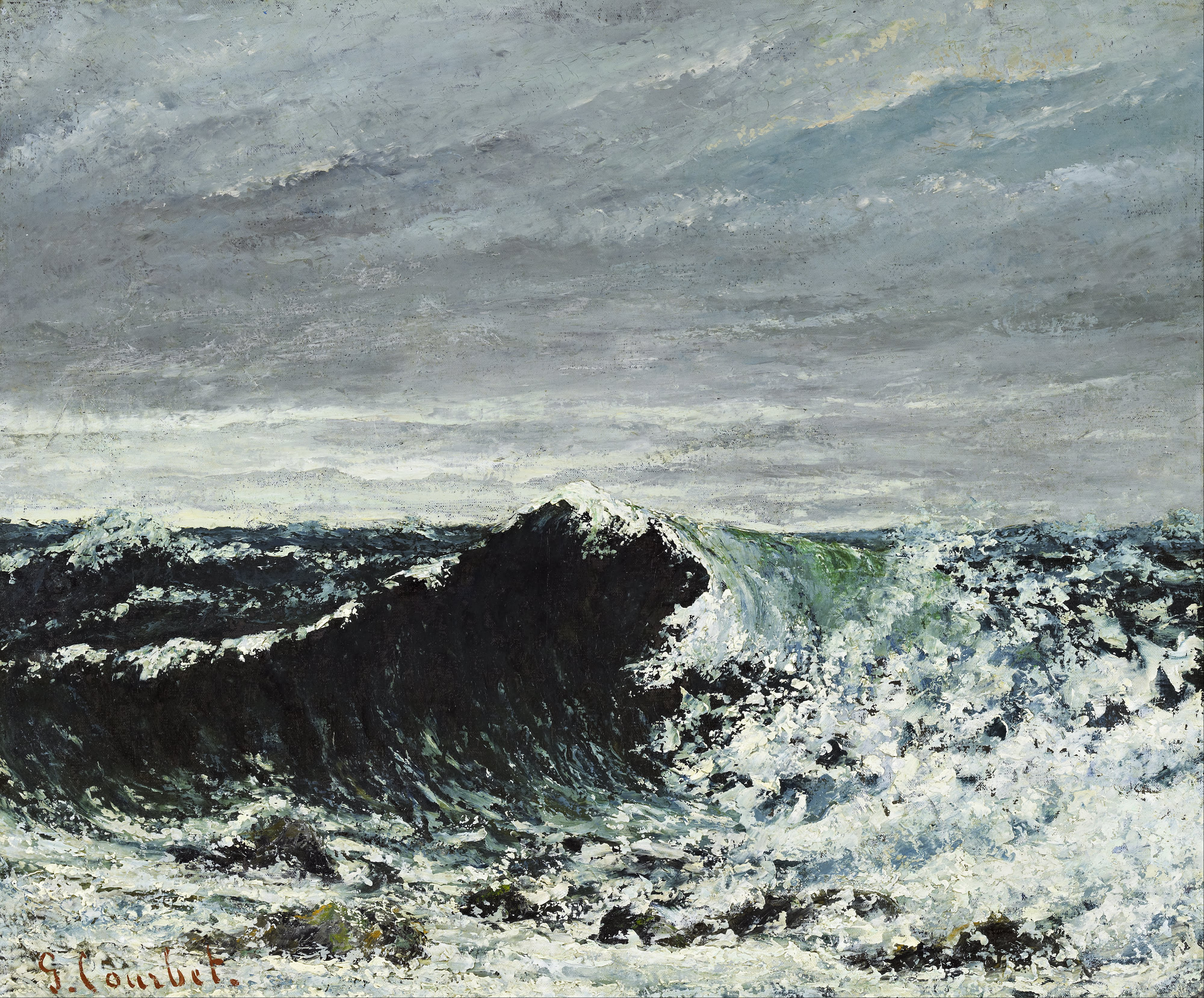 Gustave Courbet - Falt i det fri (Public domain)