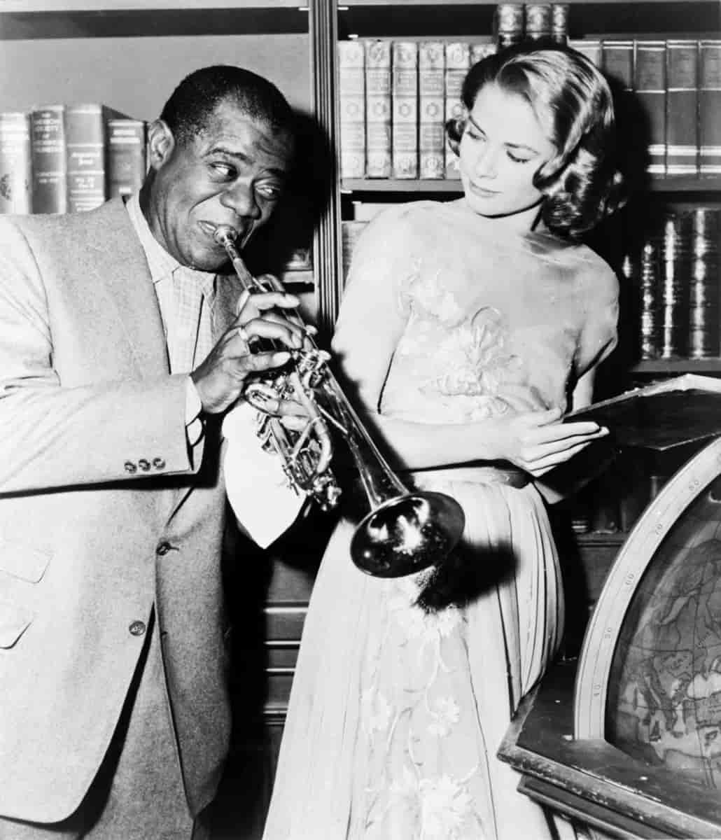 Louis Armstrong og Grace Kelly