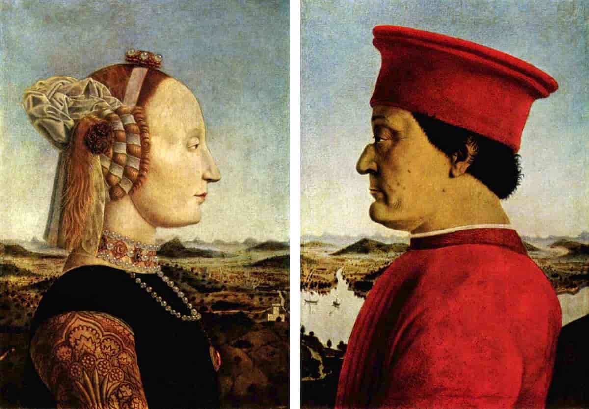 Ritratto di Battista Sforza og Federico da Montefeltro