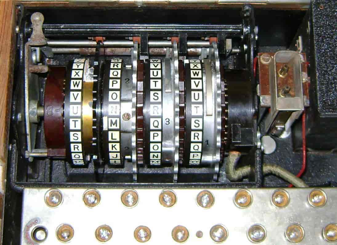 Detalj fra Enigma-maskin