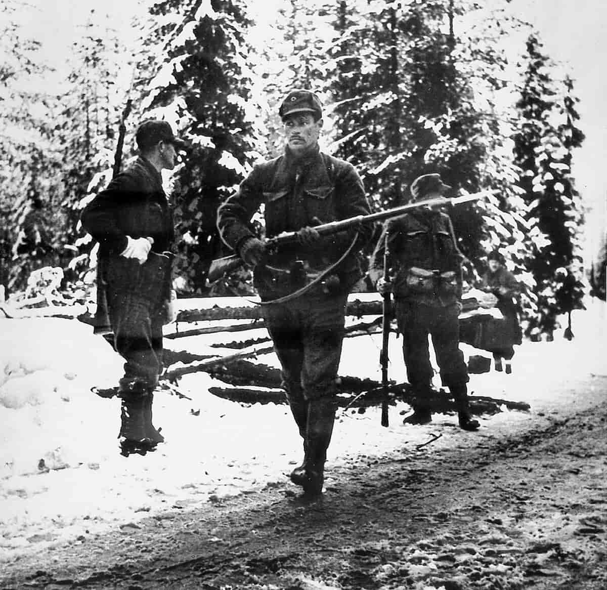 Norske infanterister i Østerdalen, april 1940