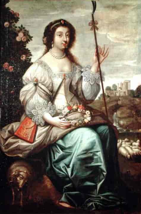 Portrett av Julie d'Angennes (Madame de Rambouillets datter) utkledd som en heltinne fra Urfés roman "L'Astrée"