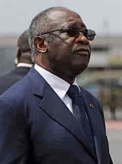 Laurent Gbagbo pendant les défilés militaires lors de la Fête de l'Indépendance de la Côte d'Ivoire.