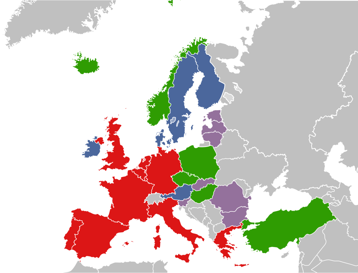 Vesteuropeiske union medlemsland