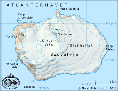 Kart over Bouvetøya