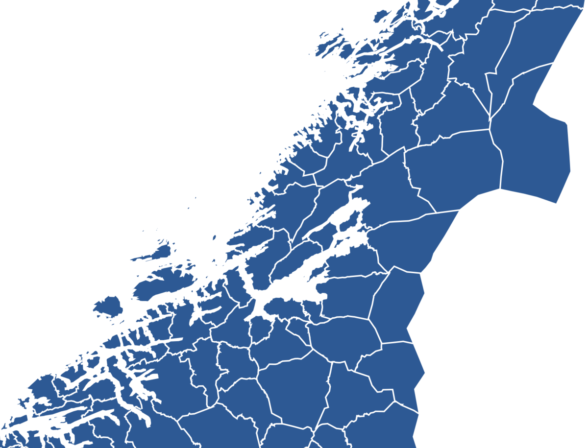 Kommunegrensene i Midt-Norge