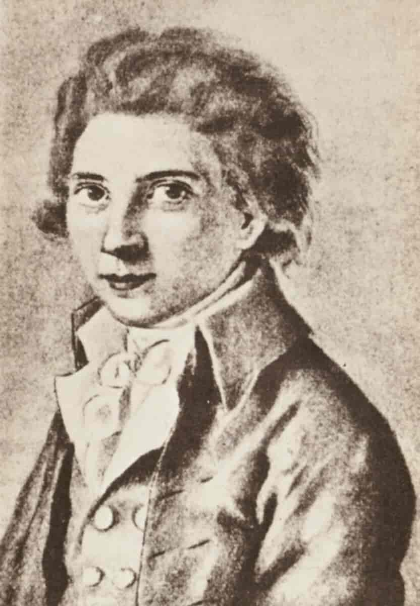 Friedrich von Schlegel, portrettert av Caroline Rehberg (rundt 1790)